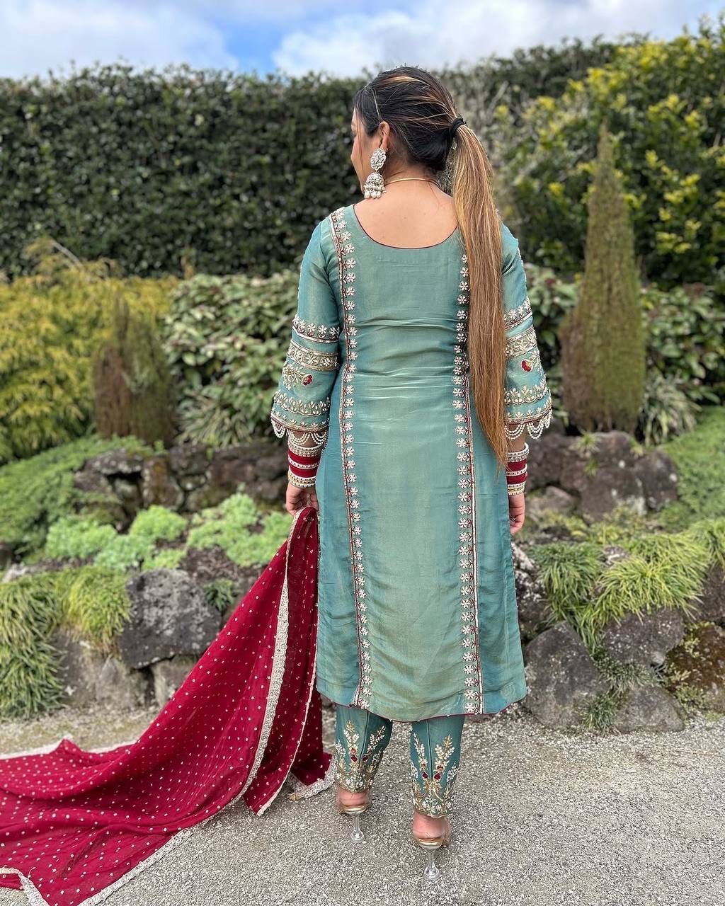 ELITE HANDPAINTED GOTAPATTI SUIT
