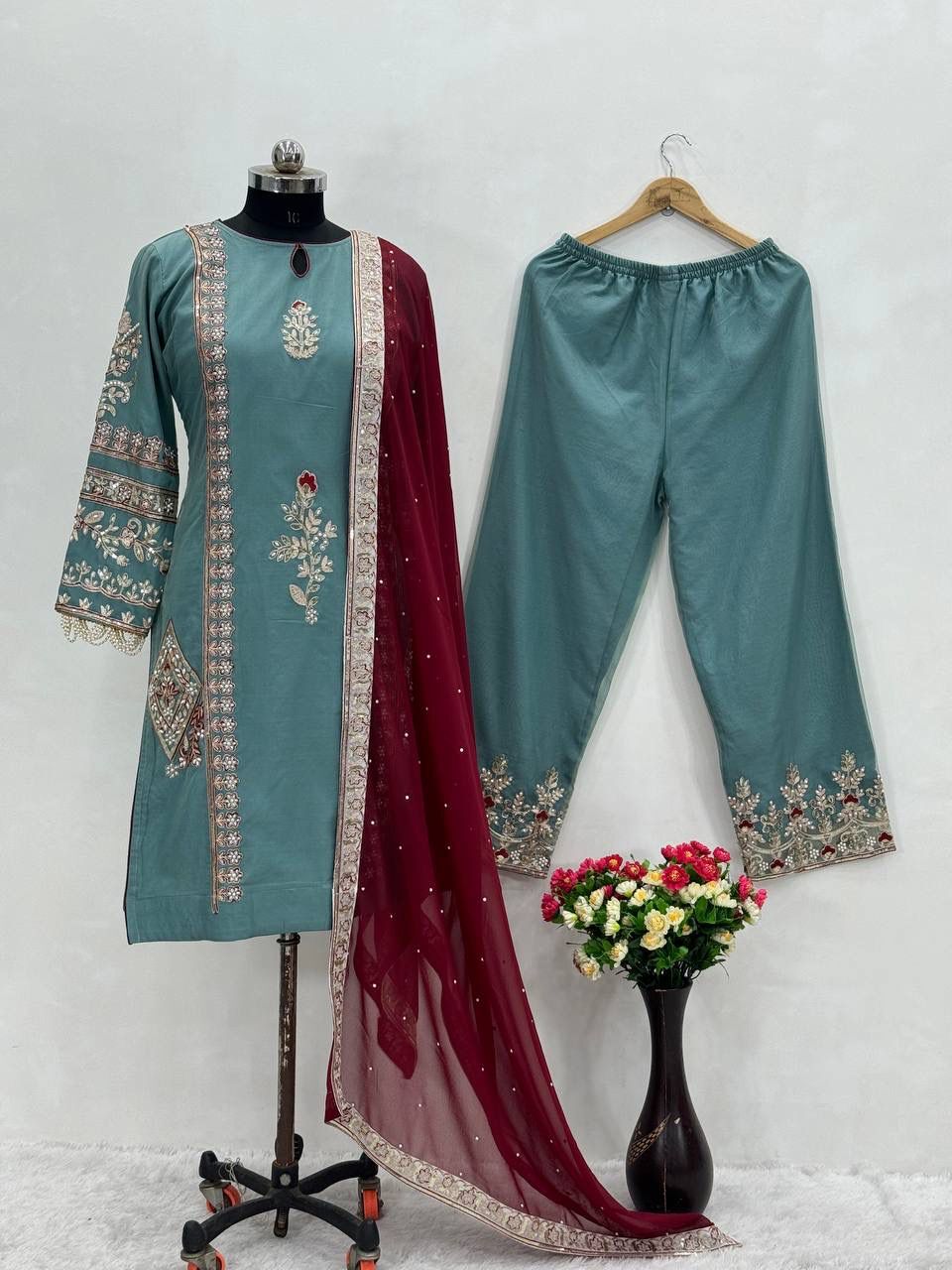 ELITE HANDPAINTED GOTAPATTI SUIT