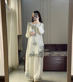White Hand Printed Suit