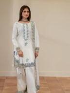 White Hand Printed Suit